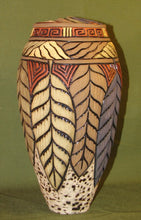 Deb LeAir - Hand Carved Clay - Feather Urn