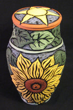 Deb LeAir - Hand Carved Clay - Large Sunflower Urn