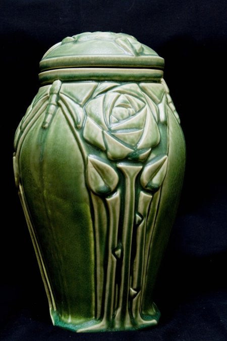 Pewabic Pottery - Tall Green Vase